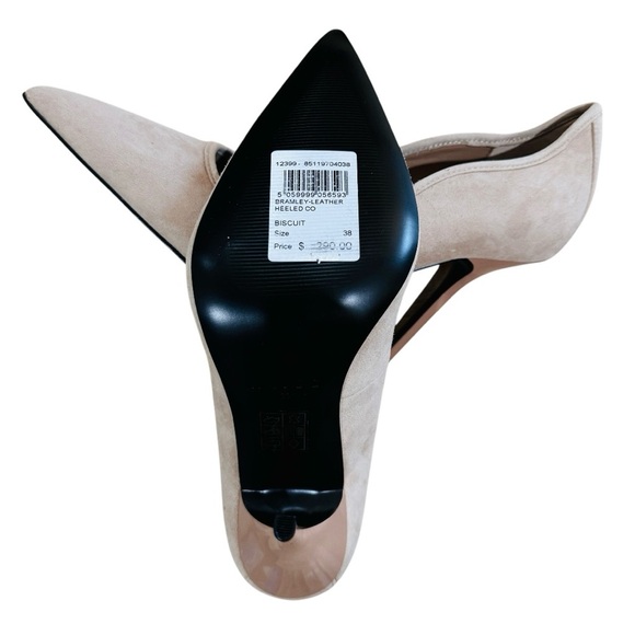 REISS Pointed Toe suede Pump in cream beige NEW - Picture 7 of 8